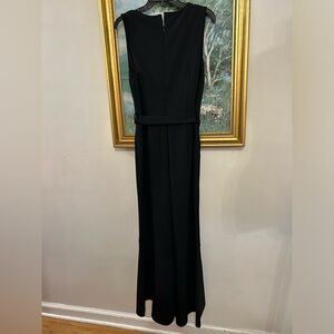 Spence Excellent condition black jumpsuit wide leg/belt tie size L
